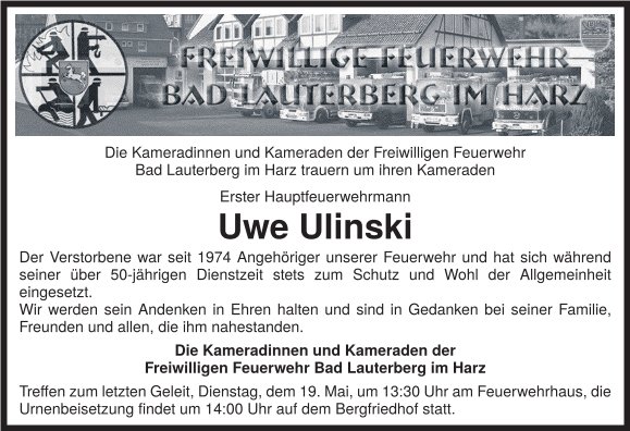 Traueranzeige Sieghart Röger